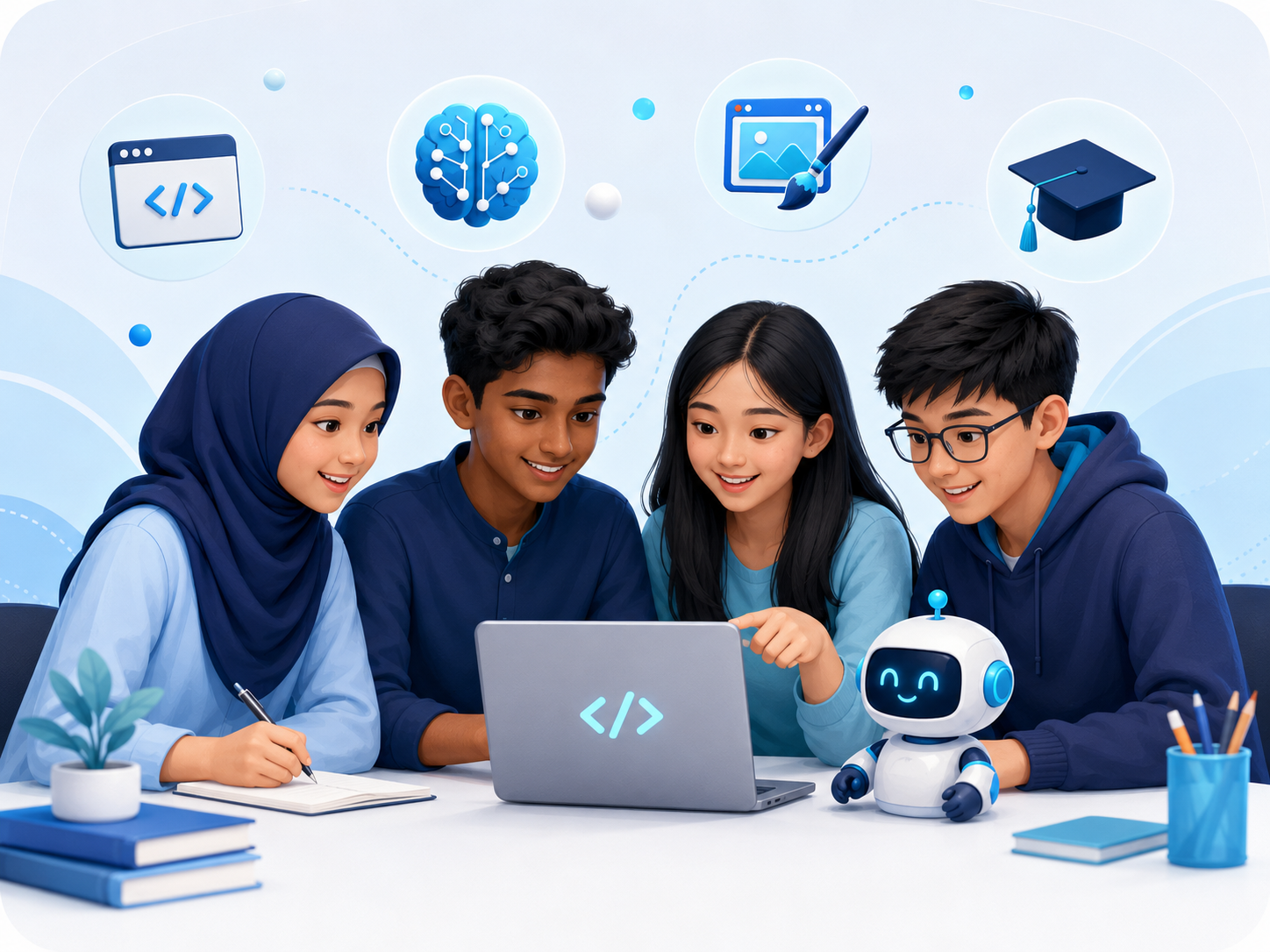Learner exploring coding, robotics and digital education
